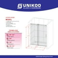 thumbnail image 7 of UKS05-3/8" (10mm) Sliding Glass Shower Door, 61-65" W x 80" H Frameless Bathroom Door with Easy-Cleaning Coating, 7 of 7