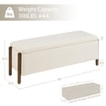 thumbnail image 3 of VKNOW Chenille Storage Bench with Solid Wood Legs and Hinged Lid for Bedroom Entryway and Living Room，Beige, 3 of 11