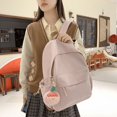 thumbnail image 3 of Solid color nylon student backpack simple fresh men's and women's backpack, 3 of 5