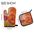 thumbnail image 2 of Yayeee Oven Mitts and Pot Holder Set of 2 Heat Resistant Kitchen Gloves Baking Hot Pad, Orange Abstract Floral, 2 of 5