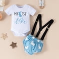 thumbnail image 5 of Mercatoo Baby Girl Boy Outfits Toddler Bunny Print Romper+Suspender Shorts Toddler Summer Clothes Sets 2Pcs 0 to 18 Months, 5 of 5