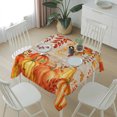 thumbnail image 6 of Autumn Pumpkin Table Cloth Waterproof Tablecloths, Thanksgiving Orange Red Vintage Wooden Tablecloth Dining Table Cover for Kitchen Party Tabletop Outdoor, Square Tablecloth 54x54 Inch, 6 of 9