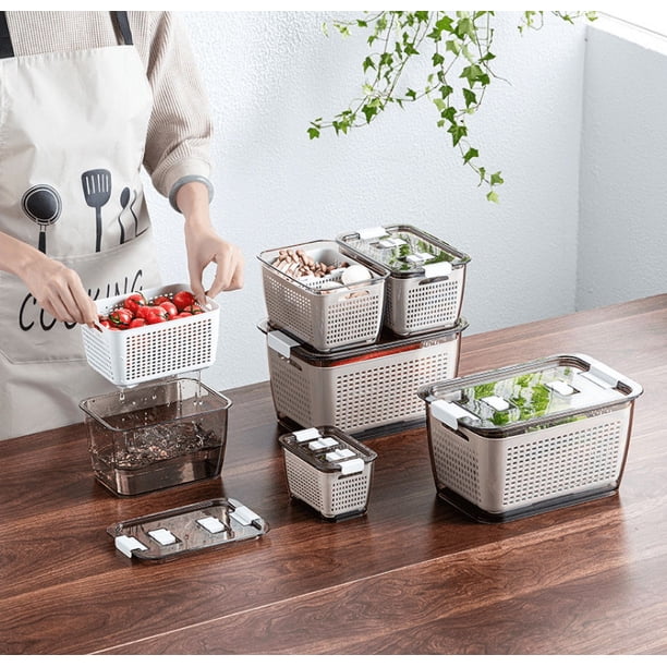 Contenedores de almacenamiento para coladores de frutas y verduras, escurridor con coladores Ormromra