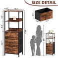 thumbnail image 2 of Eunos 6 Tier Bookshelf with Drawers, 3 Removable Drawer Ladder Bookcase, Bedroom Study, Wood Grain Print, 2 of 7