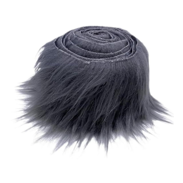 Tela de piel artificial, tela de piel peluda, tela suave y peluda para disfraz. gris oscuro