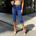thumbnail image 4 of IUYRTFE Women's Polka Dot Capri Pants with Side Slit High Waist Stretch Cropped Trousers for Summer, 4 of 7
