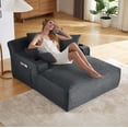 thumbnail image 6 of Oversized Chaise Lounge Chair, Plush Faux Fur Sleeper Sofa, No Assembly Required Indoor Lounger for Living Room, Office, Apartment, Dark Grey, 6 of 11