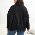 thumbnail image 4 of QIYAGBSA Plus Size Sweater for Women Oversized Batwing Sleeve Turtleneck Ribbed Trim Casual Fall Winter Pullover (Black L), 4 of 6