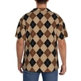 thumbnail image 3 of Fotbe Argyle of brown Print Short Sleeve Button Down Shirts for Men Casual Summer Beach Wrinkle Free Shirt-XX-Large, 3 of 5