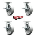 thumbnail image 2 of 8 Inch Kingpinless Semi Steel Wheel Swivel Caster Set with Brakes Service Caster, 2 of 2