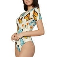thumbnail image 2 of Balery Butterflies Women's Short Sleevee Crew Neck Bodysuit Tops Short Sleeve Tops Basic-X-Large, 2 of 9