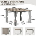 thumbnail image 2 of Howsvn 10x10 FT Wall-Mounted Aluminum Outdoor Patio Gazebo, Pop-Up Canopy Tent Instant Shelter with UV Protection & Waterproof Cover for Outdoor Events, 2 of 8