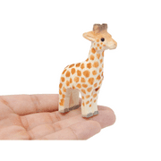 Giraffe - Miniature Safari Zoo Handmade Wooden Art Carved Ornament Figurine Small Animals Collectible