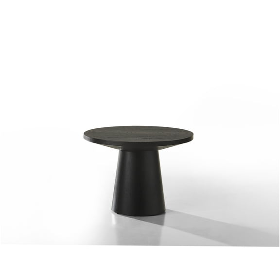 JERFIT 22 inch Round End Table, Pedestal Side Table in Black for Living Room, Sofa, Bedroom