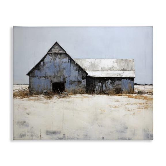 Stupell Industries Rustic Lodge Winter Country Barn Canvas Art, 40 x 30, by Ray Powers