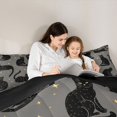 thumbnail image 5 of jejeloiu Glitter Print Black Cat Twin Comforter Sets For Kids,Gold Cute Stars Print Bedding Set For Girls,Reversible,2 Pieces, 5 of 8