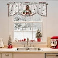 thumbnail image 2 of Christmas Gnome Tie Up Valances Curtain, Red Green Winter Dwarfs Xmas Retro Linen Adjustable Rod Pocket Short Window Treatment Tie Up Curtains Valances for Kitchen Living Room Bathroom 60x18 Inches, 2 of 9
