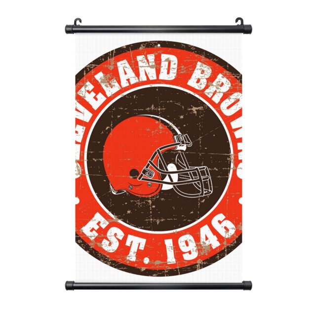 Cuadro colgante de PVC negro personalizado del equipo de fútbol de los Browns, varios tamaños, decoración de interiores, cuadro para colgar en la pared, cuadro decorativo para mesita de noche