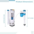 thumbnail image 4 of Toilet Tank Repair Kit with Dual Flush Valve and Fill Valve, Universal Toilet Parts Replacement Set with Chrome Push Button, Complete Flush System for Bathroom Renovation, 4 of 5