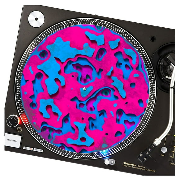 KuzmarK™ 12" DJ Turntable Slipmat - Neon Plateau DJ