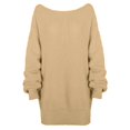 thumbnail image 5 of PMUYBHF Robe Chandail d'Automne à Hiver pour Femmes Robe Chandail Épaules Dénudées Tricotée Longs Pulls Robes Chandail pour Femmes 2024 Robe Tendance pour Femmes, 5 of 5