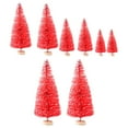 thumbnail image 1 of 8-Adornos de árbol en miniatura 4 tamaños Mini árbol de Navidad artificial para decoración del hogar Rojo Zulema Pino en miniatura, 1 of 8