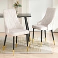 thumbnail image 2 of NORDICANA Dining Table Set for 4, 5 Pieces Kitchen Table Set, Black MDF Table Rectangular with Metal Frames, Upholstered Dining Chairs Velvet with Backrest, Armless Kitchen Chairs for Living Room, 2 of 9