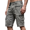thumbnail image 5 of lcziwo Solid Color Shorts Men with Zip Pockets Denim Holiday Outdoor Trunks Beach Fishing Travel Work Shorts Gray L, 5 of 8