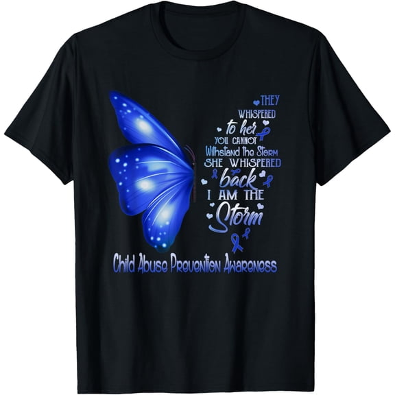 I am the storm Child Abuse Prevention Awareness Butterfly T-Shirt