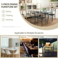 thumbnail image 6 of Gymax 5 Piece Dining Set Glass Top Table & 4 Upholstered Chairs Kitchen Room Furniture, 6 of 10