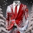 thumbnail image 5 of Mens Christmas Suit 2 Piece One Button Xmas Color Block Jacket Blazer And Pant Set Slim Fit Winter Party Funny Mens Suits, 5 of 6