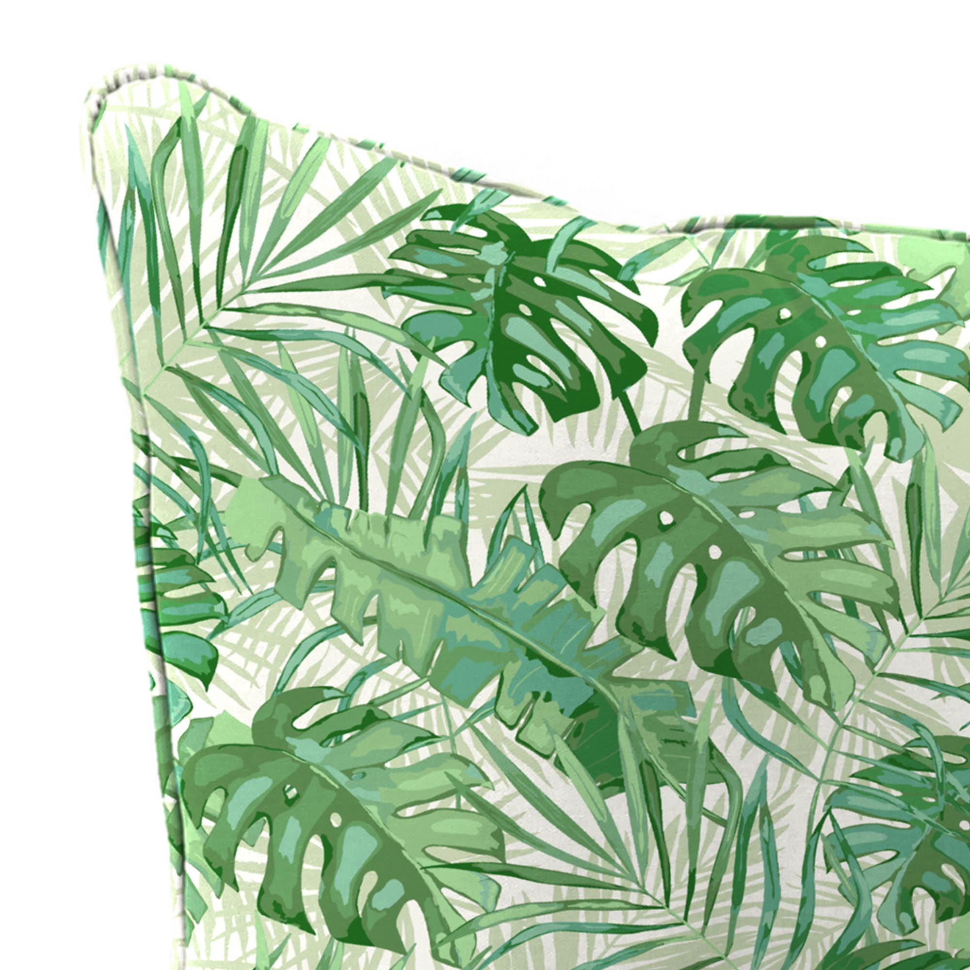 Jordan Manufacturing 46.5" x 24" Bryann Tortoise Green Tropical Rectangular Outdoor Deep Seat Chair Cushion Set with Welt