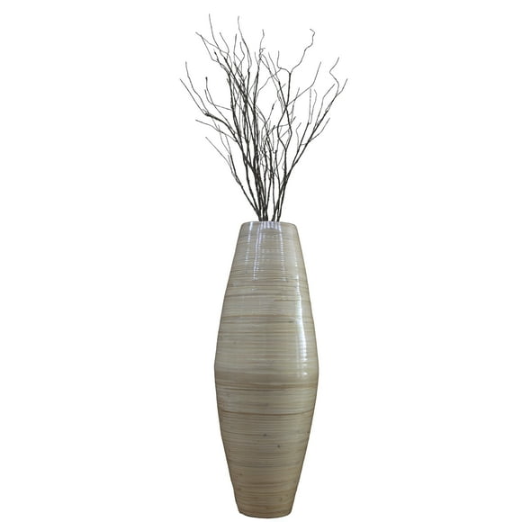 Uniquewise Tall Bamboo Floor Vase Cylinder, for Dining, Living Room, Entryway Decoration, 37 Inch Natural