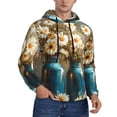 thumbnail image 2 of Pofeuu Rustic Daisy Mason Jars Print Mens Casual Hooded Collar Drawstring Hoodies Pullover Sweatshirts Casual Long Sleeve Shirts-Medium, 2 of 7