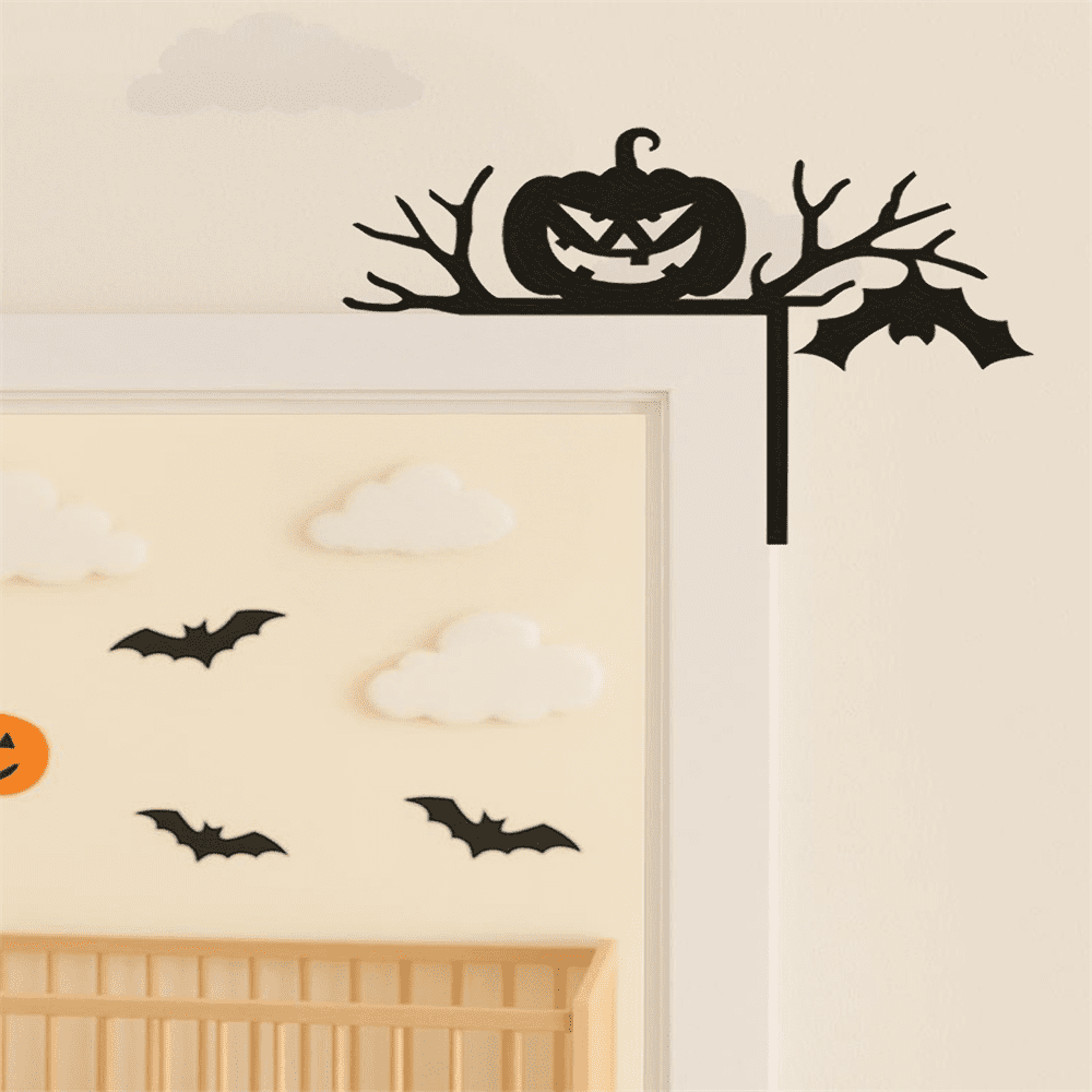 Mysterious Black Silhouette Door Decor Spooky Halloween Hanging Ornaments Gothic Window Frame for Party Home Outdoor Decoration