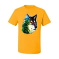 thumbnail image 2 of Earth Wolf Trees Mountains Nature Animal Lover Men's Graphic T-Shirt, Gold, Medium, 2 of 3