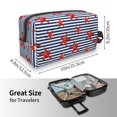 thumbnail image 3 of Uemuo Starfish Navy Blue Stripe Pattern Portable Toiletry Bags with Handle, Waterproof travel Make up Bags for Women, Large Capacity Travel Cosmetic Bags, 3 of 9