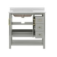 thumbnail image 5 of Flash Furniture 36" Bathroom Vanity with Sink, Cabinet with Gold Hardware, Soft Close Doors, Open Shelf & 3 Drawers, Carrara Marble Finish Counter, Gray/White, 5 of 11