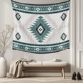 thumbnail image 5 of Green Beige Boho Large Tapestry for Bedroom Wall Hanging Tapestry, Vintage Ethnic Tribal Southwestern Ceiling Backdrop Tapestries Poster Blanket Wall Decor for Teens Room Living Room Dorm 85" x 90", 5 of 8
