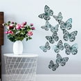 thumbnail image 3 of XMMSWDLA Wall Hanging Decor 12pcs 3d Metal Texture Hollow Butterfly Wall Stickergreen Background Backdrop, 3 of 6