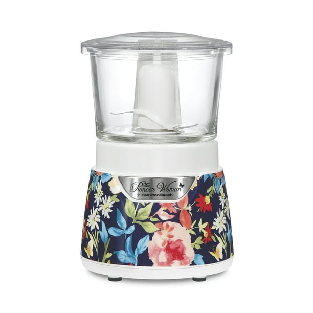 The Pioneer Woman Fiona Floral Stack & Press Glass Bowl Food Chopper, 3
