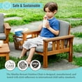 thumbnail image 4 of Martha Stewart Kids Outdoor Chair: Acacia Wood Chair for Kids w/ Cushions, 10in Seat Height, for Backyard, Patio, Porch, Outdoor Learning & Play Areas, 4 of 8