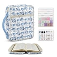thumbnail image 2 of Pzuqiu Blue Bowknot Bible Case for Women Quilted Large Size Bible Carrying Case Church Bag with Handle and Zippered Pockets&Tabs Scripture Book Cover Organizer Christian Gifts, 2 of 7