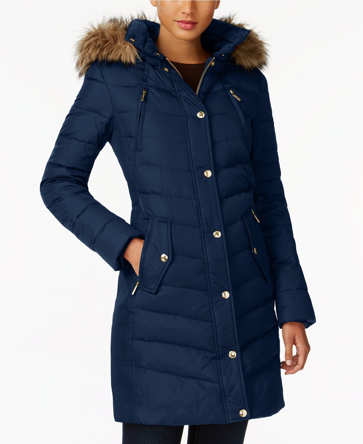 Michael kors blue coat clearance