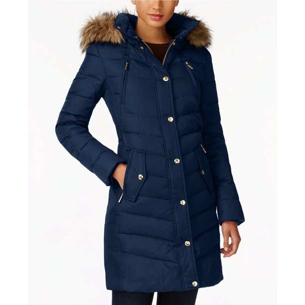 Michael Kors Faux-Fur-Trim Down Coat 