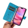 thumbnail image 4 of Allyechgroup Wallet Case for Apple iPhone 16 Plus, Butterfly Floral Embossed Premium PU Leather Shockproof Flip Stand Cards Slots Hand Wrist Phone Case for Apple iPhone 16 Plus, Blue, 4 of 7