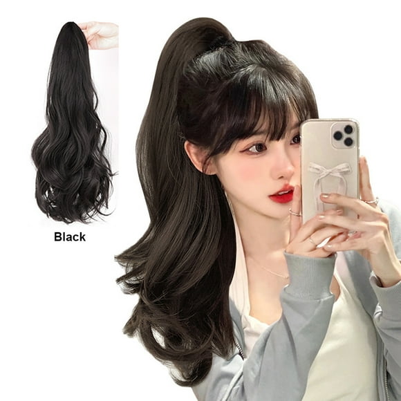 Ponytail Extension Claw Long Curly Wavy Natural Soft Clip Wig for Women Girls Invisible Synthetic Hairpieces