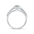 thumbnail image 3 of FB Jewels Sterling Silver Womens Round Diamond Halo Promise Ring 1/5 Cttw, 3 of 4