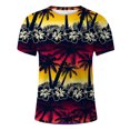 thumbnail image 3 of JDEFEG Mens Tops Shirts Vintage Men's Short Sleeved Tropical Style Print T Shirt Running Gym Workout Tee Tops Work Shirts Yellow Size M, 3 of 4