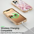 thumbnail image 3 of Dteck for iPhone 15 Case, 3 in 1 Heavy Duty Hybrid Hard PC Rugged Marble Pattern Protective Cover for Apple iPhone 15,07#-Pink, 3 of 6